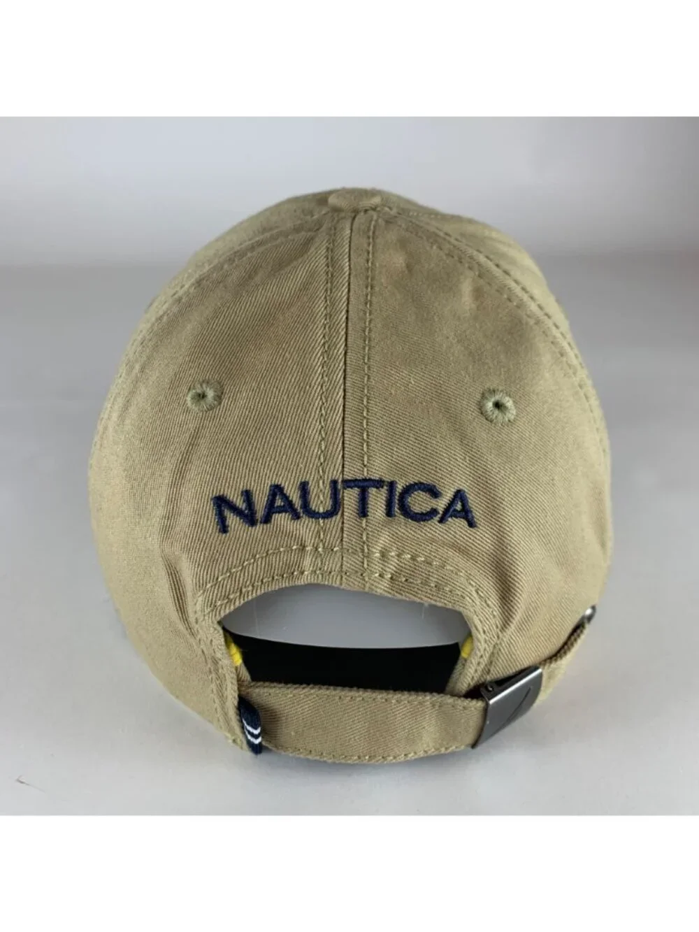 Nautica Mens Beige Relaxed Fit Strapback Adjustable Hat